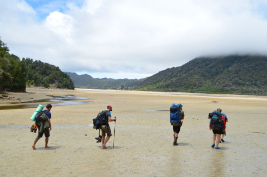 Schwierig zu begehen - die Awaroa Estuary