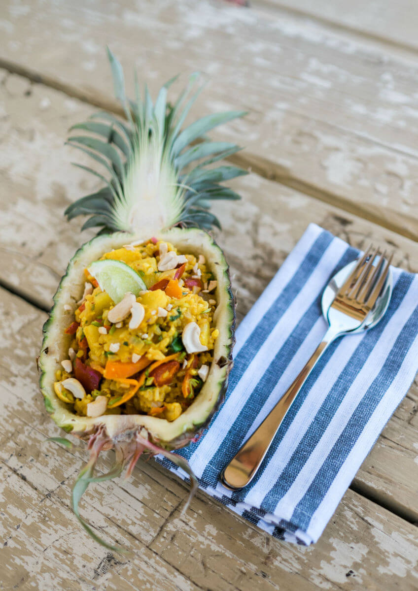 gebratener reis ananas zwei pfannen rezept camper kochen easy