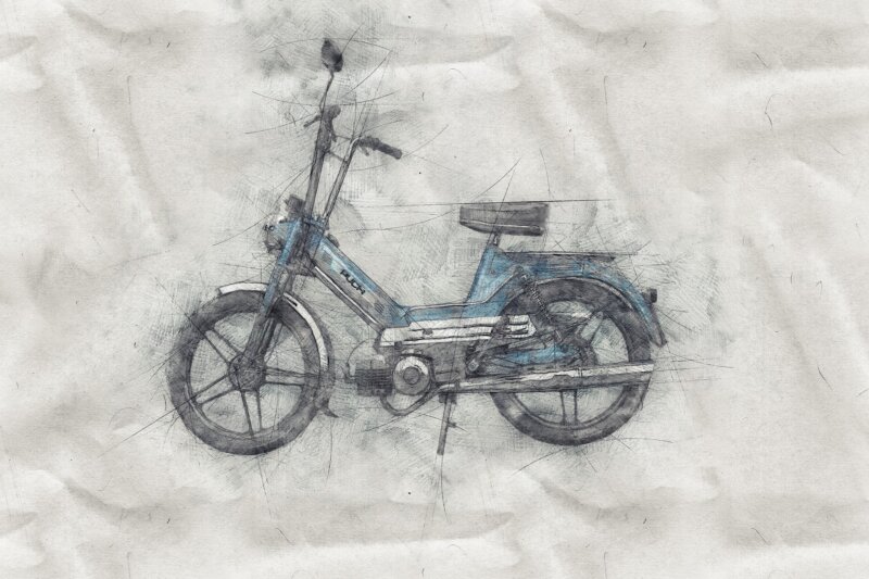: Der Start ins Mopedleben mit dem Klassiker von Puch – dem Maxi: 1 Zylinder, 1 Gang (c) Bild von listibohne auf Pixabay