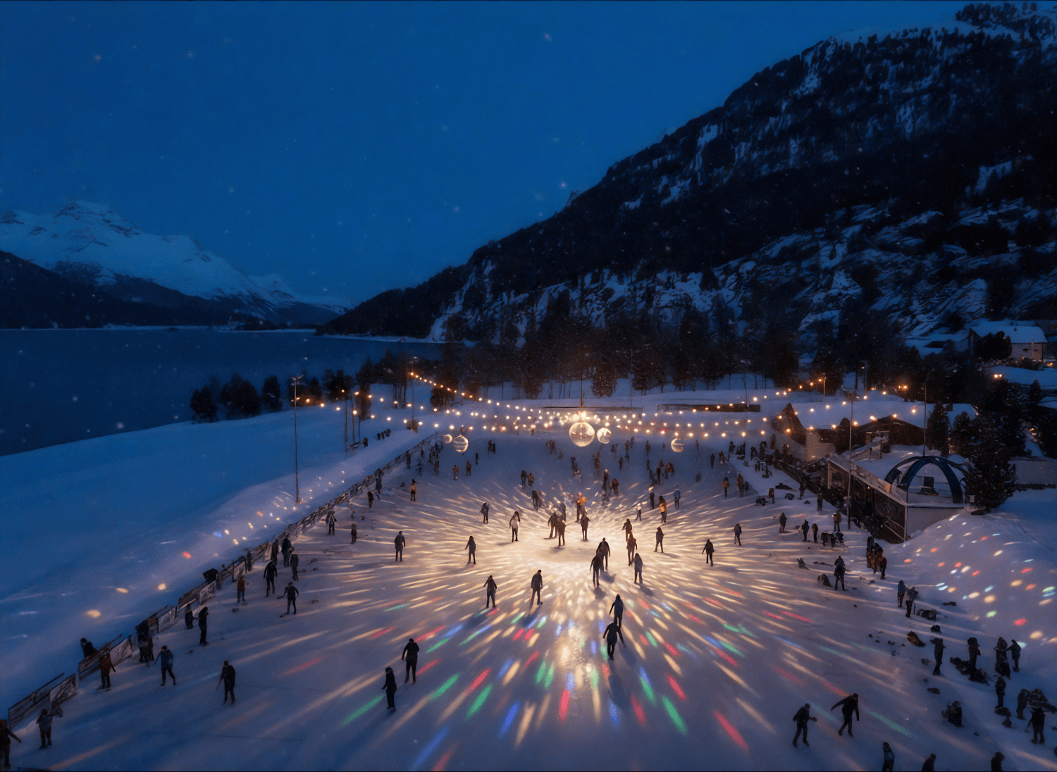 Tanzen auf dem Eis in Silvaplana. © Tourismus Silvaplana
