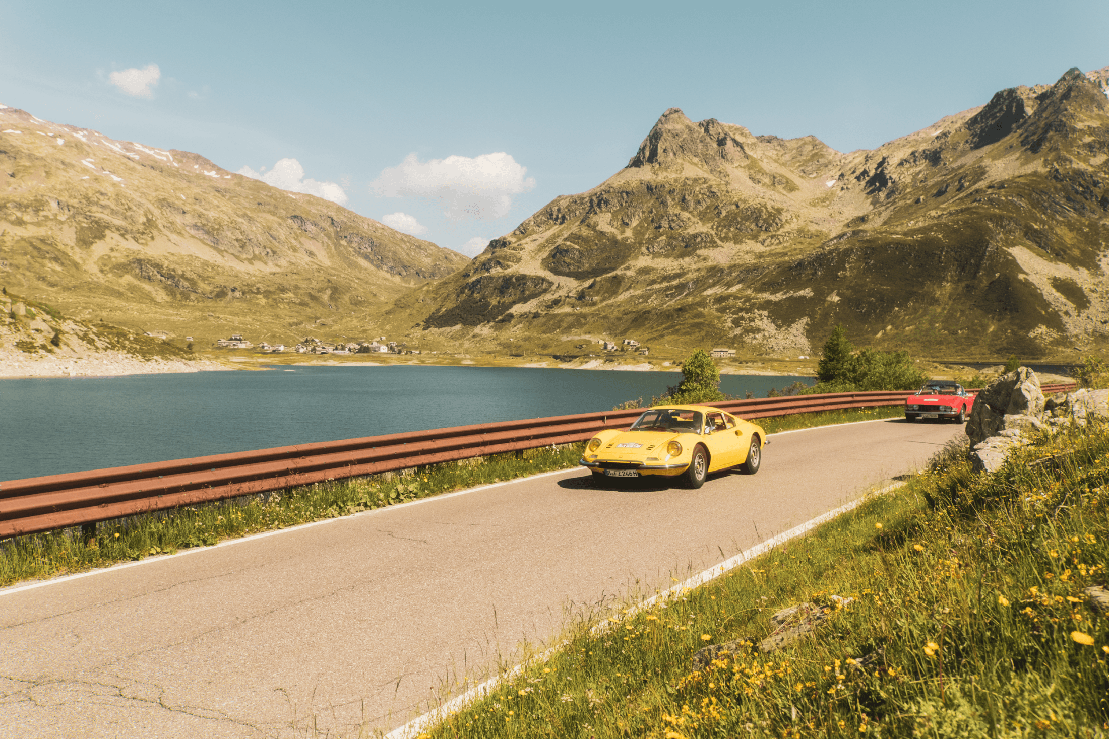 Ferrari Dino Modelle beim Dino Meeting in Silvaplana im Engadin