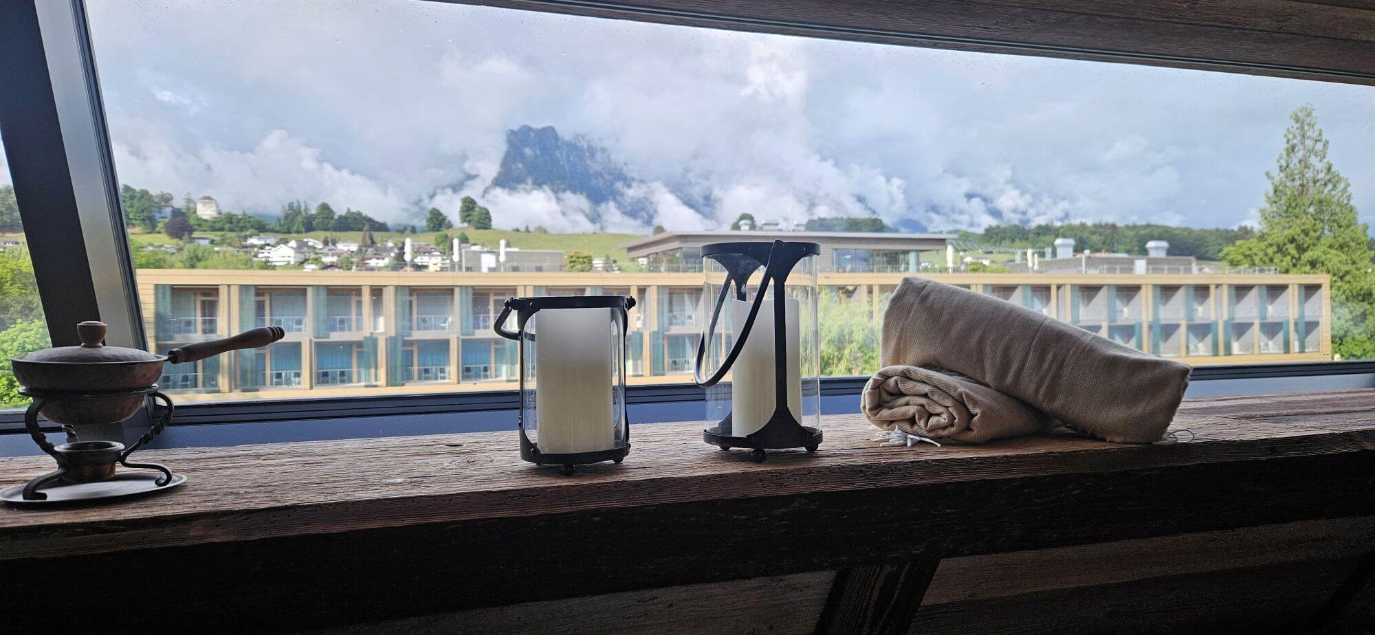 Ausblick aus der Wellness Suite im Deltapark Vitalresort