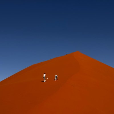 Düne im Sossusvlei im Namib Naukluft Nationalpark in Namibia